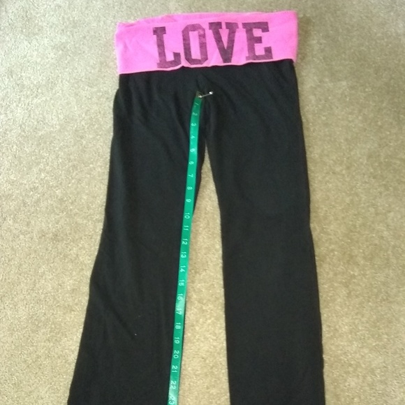 PINK Victoria's Secret Pants - VS Pink black/pink Yoga pants SZ S